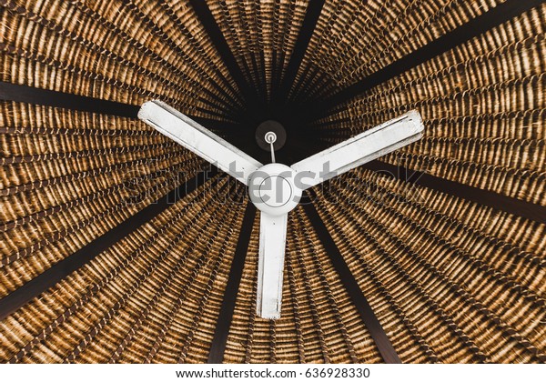 Old Ceiling Fan Hanging Under Wooden Stock Photo Edit Now 636928330