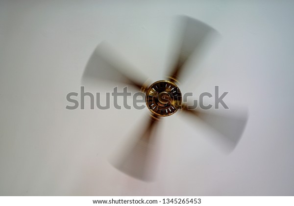 Old Ceiling Fan Slow Spinning Stock Photo Edit Now 1345265453