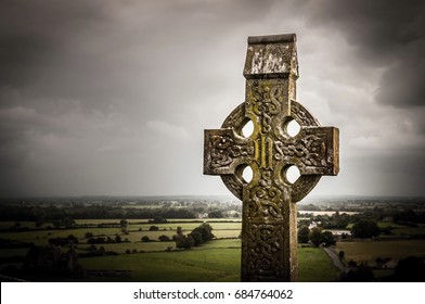Old celtic cross in Rock of Cashel, Ireland