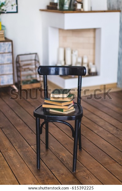 Old Chair Books Light Interior Wooden Stock Photo Edit Now 615392225