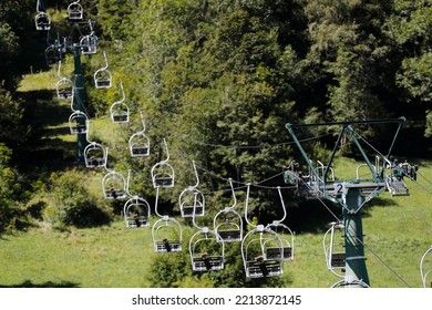 Old Chair Lift In Summer. French Alps.  France. 