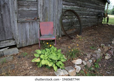 Old Chair Outside An Abandoned Store