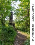 An old chimney at the side of High Falls Trail in Pigeon River Provincial Park is all that remains of a former way point for wear travelers through the area.