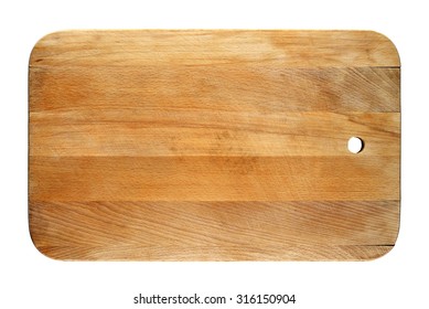 Old Chopping Board Isolated On White Background