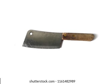 Old Chopping Knife Isolated On White Background