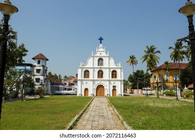 Old Christian Catholic Church In Kochi Kerala India. Jesus Christ  Pilgrim Center For Christmas Easter	