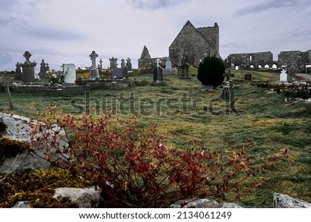 Old church and cemetery in Donegal county, Ireland