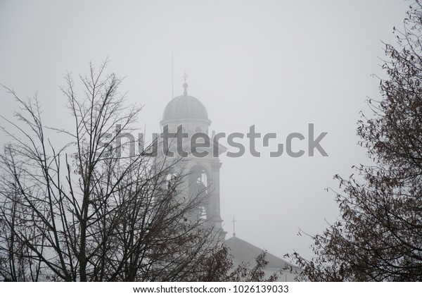 Old Church Fog Mystic Building Haze Stock Photo (Edit Now) 1026139033