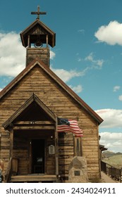 Old Church house in ghost town in Arizona Countryside