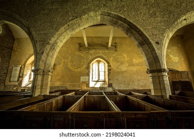 Old Church Interior With Boxed Pews