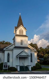 An Old Church In Jasper, Florida, Built In The Carpenter Gothic Style.