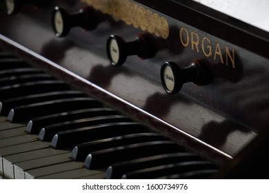 Old church organ, close-up of keys - Powered by Shutterstock