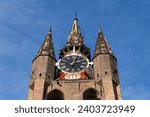 Old Church (Oude Kerk, was founded in 1246) is a Gothic Protestant church in Delft, Netherlands. Its most recognizable feature is a 75-meter-high brick tower that leans about two meters from vertical.