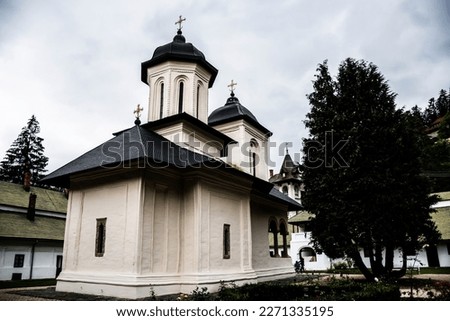 The Old Church, small church built in the Byzantine style from the Sinaia monastery complex. Sinaia, Romania.