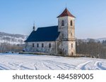 The old church in snowy landscape