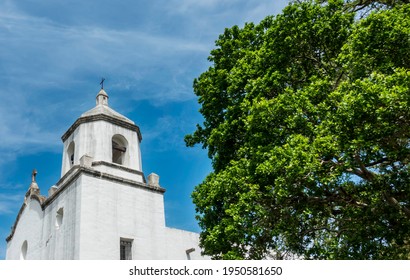 Old Church Steeple With Tree In Texas