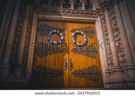 Old church wooden church doors 
