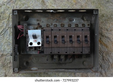 The Old Circuit  Breakers In  Consumer Unit.