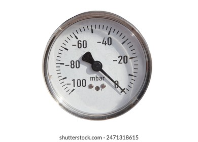 Old circular industrial pressure gauges isolated on a white background. - Powered by Shutterstock