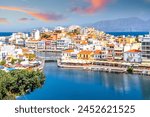 Old city of Agios Nikolaos, Island Crete, Greece 