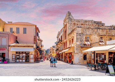 Old city of Chania, Island Crete, Greece 