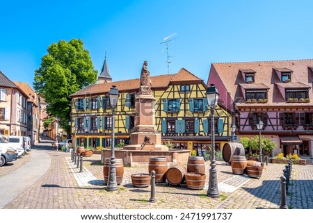 Old city of Ribeauville, France 
