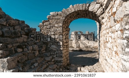 The old city of a thousand windows on a mountain in Berat in Albania