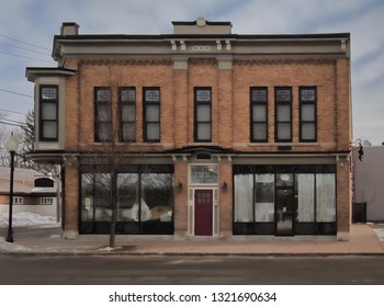 Old Classic Bank Style Building In A Small Town