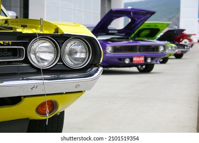 Old Classic Cars at a Car Show - Shutterstock ID 2101519354