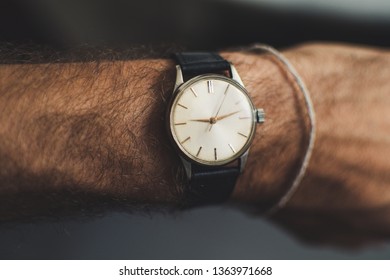 Old Classic Watch  With Leather Strap