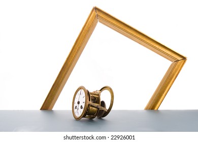 old clock in a frame