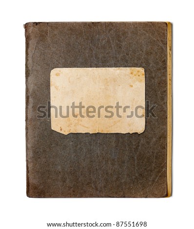 old closed copybook isolated on white