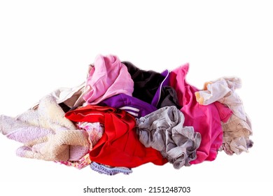 Old Clothes Are Packed In Garbage Bags For Disposal.