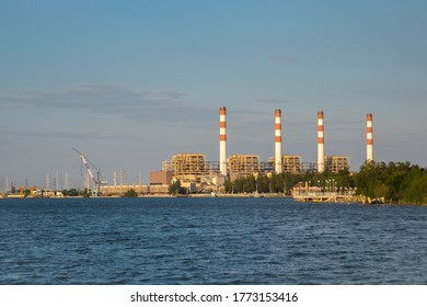 Old Coal Power Plant Along Coast