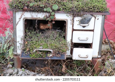 Old Coal Stove For The Kitchen In Nature