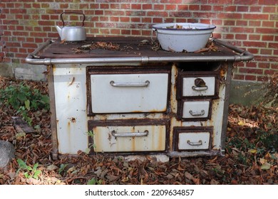 Old Coal Stove For The Kitchen In Nature