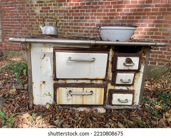 Old Coal Stove For The Kitchen In Nature