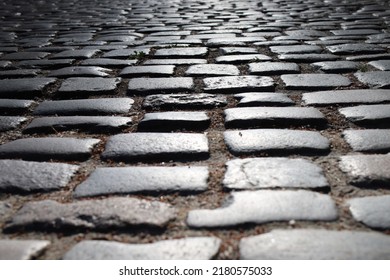 Old Cobblestone Road In A Beam Of Light	