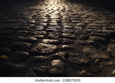 Old Cobblestone Road In A Beam Of Light	