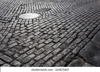 Old Cobblestone Street From New York City