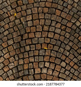 Old cobblestone top view pattern