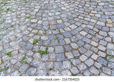 Old Cobblestones Road Surface Grey Background Texture Structure