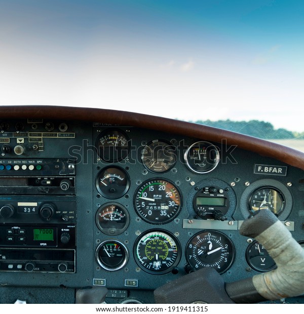 Old Cockpit Airplane Before Takeoff Stock Photo 1919411315 | Shutterstock