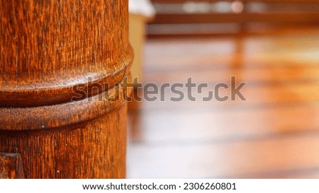 Old coconut wood poles used for the outdoor 