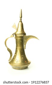 Old coffee pot on white background