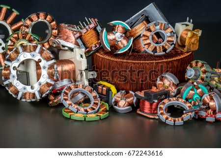 Old coils of copper for the scrap
