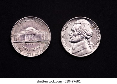 old coin 5 US dollar cents - Powered by Shutterstock
