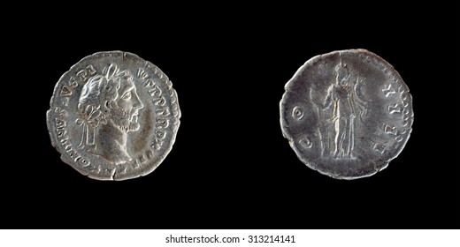 Old Coin Roman Silver Denarius