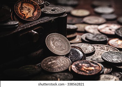 old coins in chest