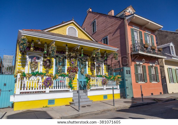 Old Colonial Houses On Streets French Stock Photo (Edit